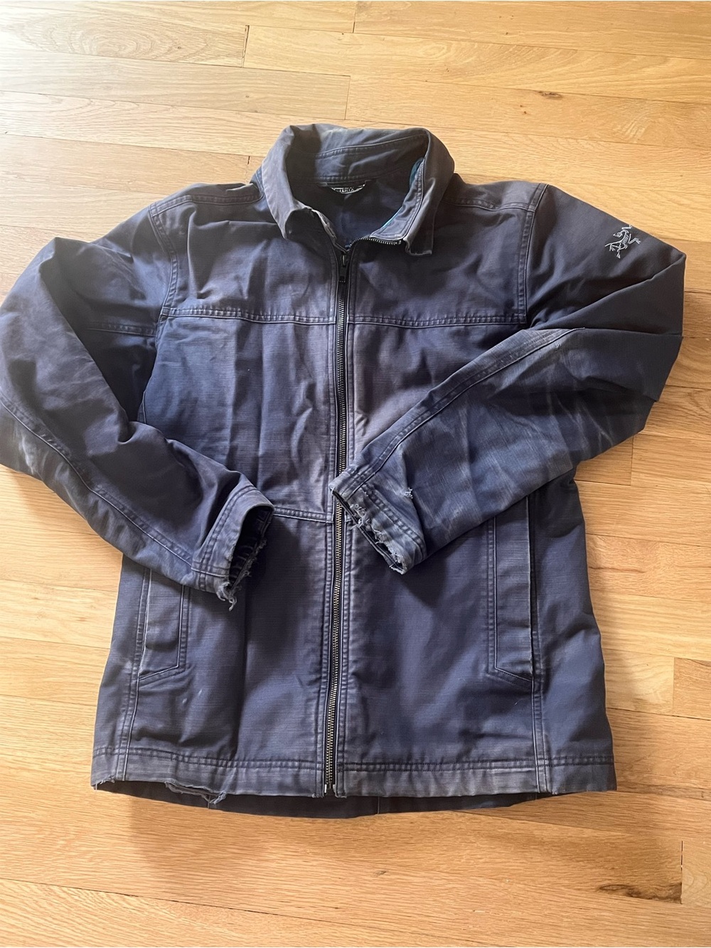 Artyeryx Men's Navy Blue Vintage Zip-Front military style Jacket